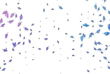 Açık mavi, kırmızı vektör el boyalı doku. Yaprakları karalama tarzında renkli ve soyut çizimler. Web sitesi için dokulu desen.