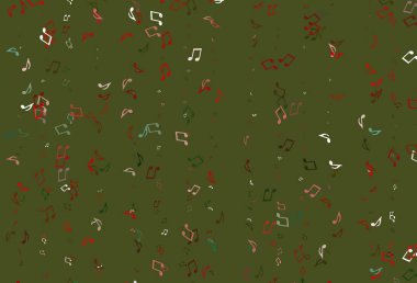 Müzik notalarıyla açık renkli vektör arkaplanı. Soyut arkaplanda rengarenk müzik tuşları. Duvar kağıtları için modern tasarım.