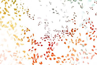 Açık yeşil, soyut şekilli kırmızı vektör arkaplan. Rastgele şekillerle soyut tarzda dekoratif tasarım. Web siteniz için basit tasarım.