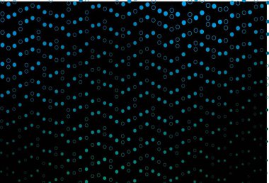 Koyu mavi, daire şekilli yeşil vektör düzeni. Renkli su damlaları olan modern soyut çizimler. Posterler, afişler için tasarım.