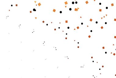 Açık Turuncu vektör desenli ve daireli. Renkli daireler, üçgenler, kareler çizilmiş bir resim. İniş sayfası için modern şablon.