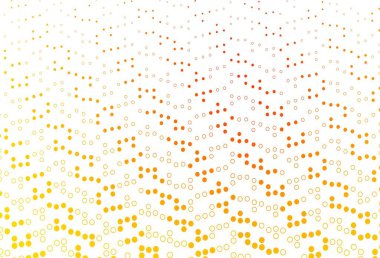 Açık sarı, noktalı turuncu vektör arkaplan. Soyut arka planda bulanık kabarcıklar ve renkli gradyan. Suyun deseni, yağmur damlaları.