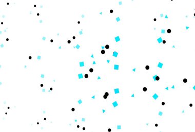 Çizgiler, daireler ve eşkenar dörtgenli hafif BLUE vektör arkaplanı. Renkli daireler, üçgenler, dikdörtgenler. İniş sayfası için modern şablon.