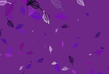 Açık Mor vektör karalama şablonu. Basit arkaplanda gradyanı olan soyut yapraklar. İşiniz için yepyeni bir tasarım..
