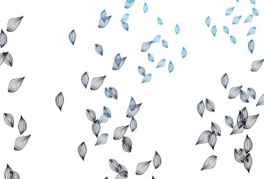 Açık mavi el boyalı vektör dokusu. Yaprakları karalama tarzında parlak renkli bir illüstrasyon. Cep telefonlarının arkaplan şablonu.