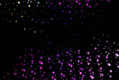 Çok renkli, gökkuşağı vektör kaplamalı ve çok kenarlı daireler çiziyor. Çemberler, üçgenler ve küplerle soyut gradyan çizimi. İş ilanınız için akıllı tasarım.