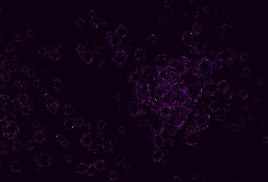 Noktalı açık mor vektör arkaplanı. Renkli su damlaları olan modern soyut çizimler. Reklamlar, broşürler için desen.