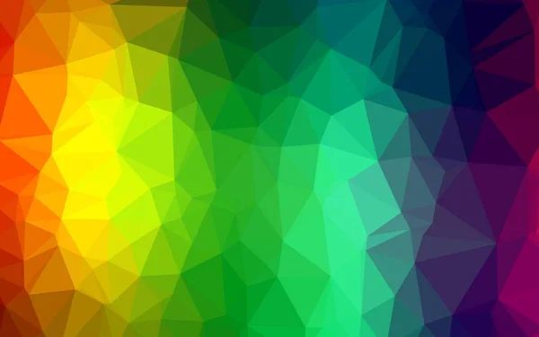 Mörk Flerfärgad Rainbow Vektor Polygon Abstrakt Layout — Stock vektor