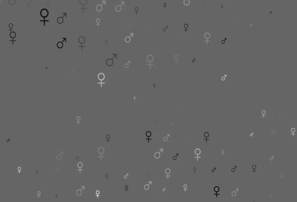 带有性别元素的灰色矢量图案 色彩艳丽的孤零零的男孩 抽象风格的女孩符号 约会应用程序的智能设计 — 图库矢量图片