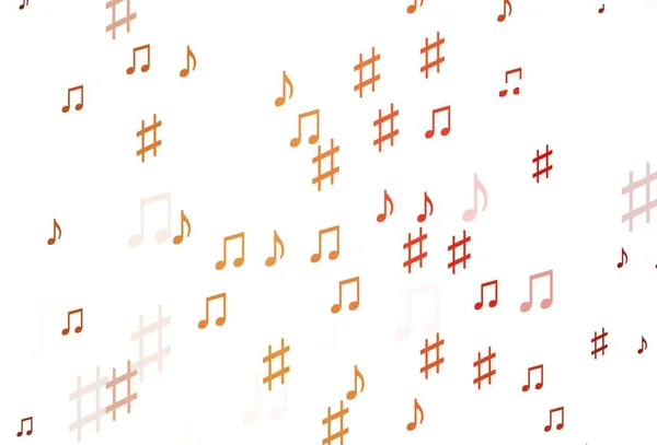 Rouge Clair Fond Vectoriel Jaune Avec Symboles Musicaux Illustration Abstraite — Image vectorielle