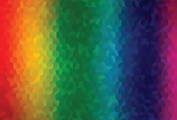 Plantilla Vectorial Multicolor Oscuro Arco Iris Estilo Hexagonal Fondo Simple — Vector de stock