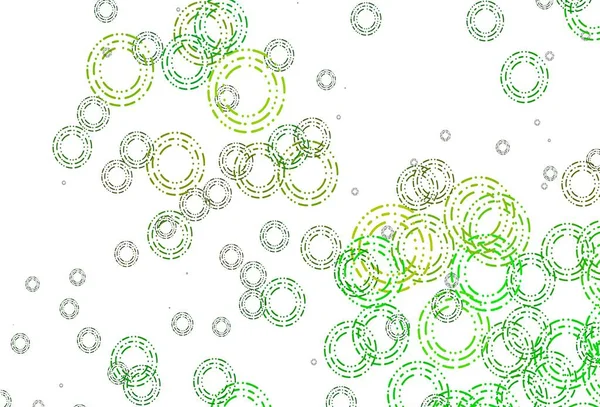 Verde Chiaro Sfondo Vettoriale Giallo Con Bolle Illustrazione Astratta Moderna — Vettoriale Stock