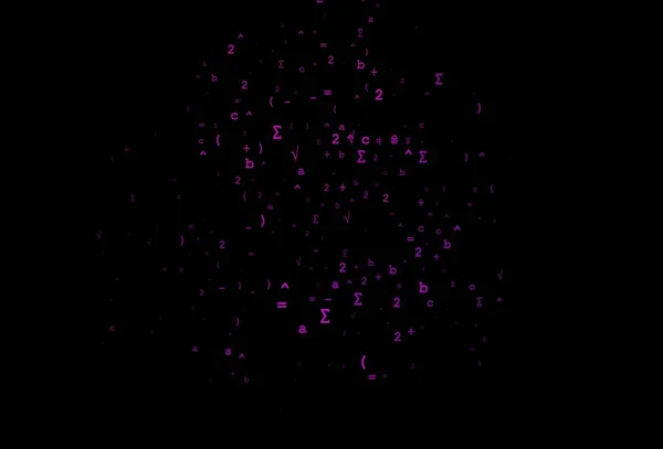 Dark Purple Vektorhintergrund Mit Algebra Elementen Abstrakte Illustration Mit Farbigen — Stockvektor
