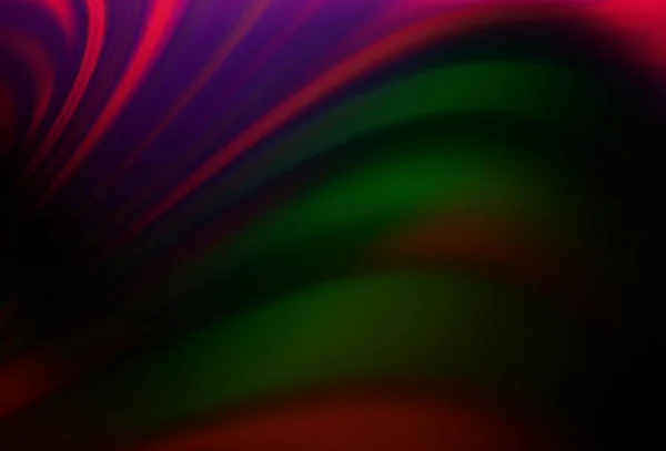 Темный Многоцветный Векторный Узор Rainbow Линиями Овалами Размытый Геометрический Образец — стоковый вектор