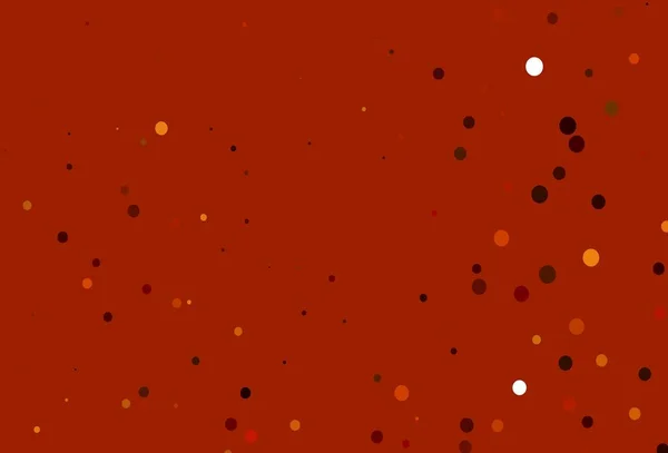 Light Orange Vector Backdrop Dots Glitter Abstract Illustration Blurred Drops — Stock Vector