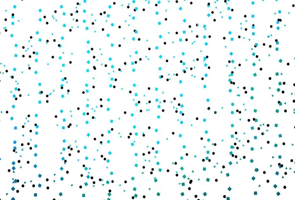 浅蓝色 绿色矢量模板与晶体 正方形 用一组五彩缤纷的圆圈 三角形 正方形来说明 小册子 传单的样式 — 图库矢量图片