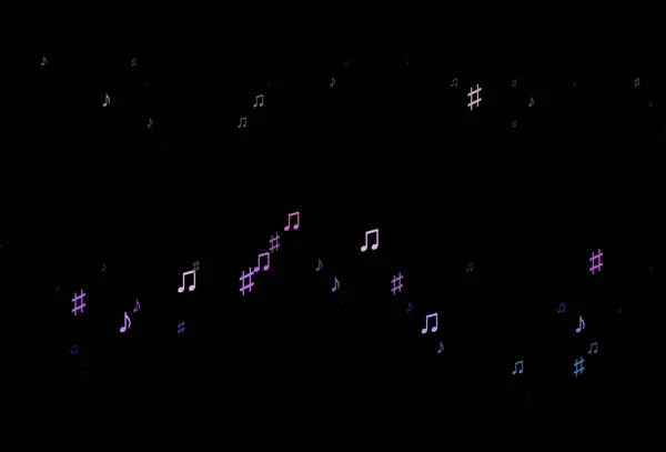 Темная Разноцветная Векторная Текстура Rainbow Нотами Музыки Декоративный Дизайн Абстрактном — стоковый вектор