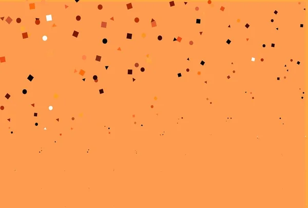Světle Oranžová Vektorová Šablona Krystaly Kruhy Čtverci Kruhy Čáry Kosočtverec — Stockový vektor