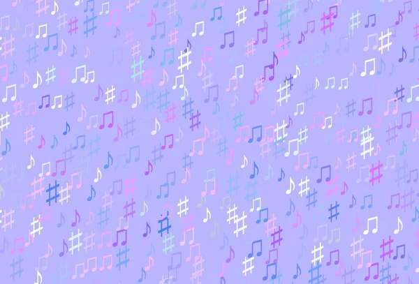 Світло Рожевий Синій Векторний Візерунок Елементами Музики Декоративний Дизайн Абстрактному — стоковий вектор