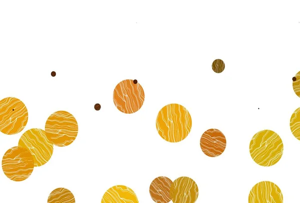 Jasnożółte Pomarańczowe Tło Wektora Bąbelkami Piękna Kolorowa Ilustracja Zamazanymi Kręgami — Wektor stockowy