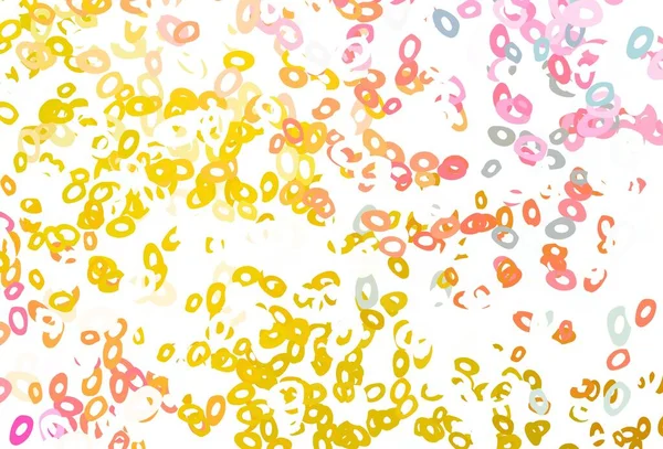 Светло Розовый Желтый Векторный Отрезок Точками Размытые Пузыри Абстрактном Фоне — стоковый вектор