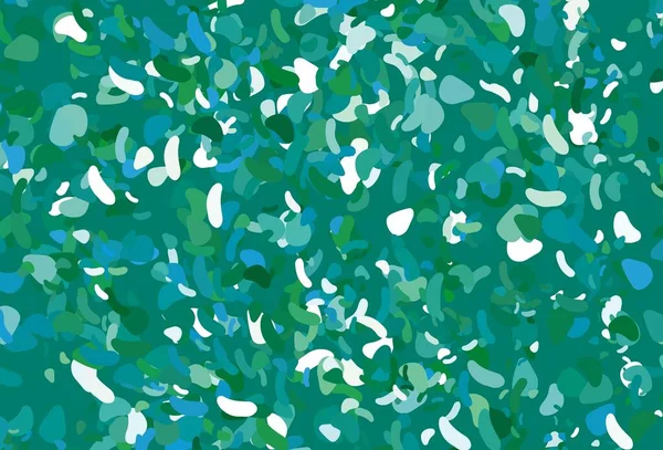 Bleu Clair Motif Vectoriel Vert Avec Des Formes Chaotiques Illustration — Image vectorielle
