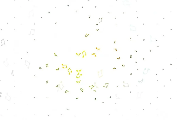 Світло Зелена Жовта Векторна Текстура Музичними Нотами Абстрактна Ілюстрація Різнокольоровими — стоковий вектор