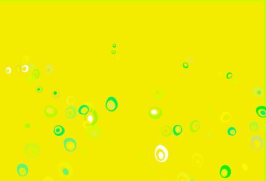 Açık yeşil, diskli sarı vektör dokusu. Doğa tarzında bulanık halkaları olan güzel renkli çizimler. İş reklamları için tasarım.