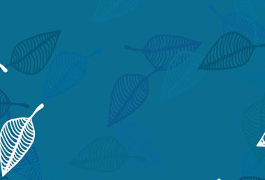 Açık mavi vektör karalama deseni. Yapraklı modern geometrik soyut çizim. Web siteniz için Doodle tasarımı.