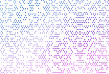 Açık pembe, daire şekilli mavi vektör düzeni. Doğa tarzında bulanık halkaları olan güzel renkli çizimler. Güzel web siteleri için desen.