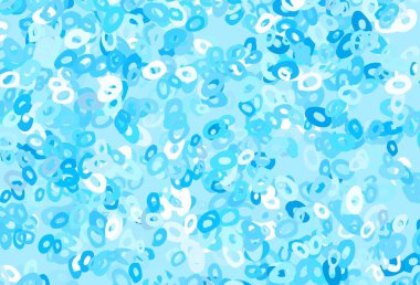 Çember şekilli açık mavi vektör düzeni. Doğa tarzında renkli baloncuklu soyut illüstrasyon. Posterler, afişler için tasarım.