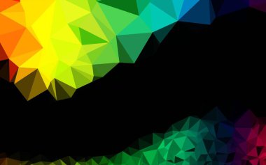 Koyu Çokrenkli, Gökkuşağı vektörü çokgen arkaplan.