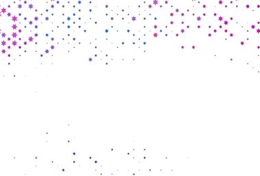 Açık mavi, renkli yıldızlı kırmızı vektör arkaplan. Bulanık arkaplanda gradyanı olan yıldızlar. Şablon bir arkaplan olarak kullanılabilir.