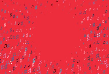 Müzik sembollü soyut vektör arkaplanı. Soyut tarzda dekoratif tasarım ve müzik şekilleri. Fasion dergileri için şablon.