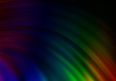 Koyu Çokrenkli, eğri daireli Gökkuşağı vektör deseni.