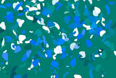 Açık mavi, rastgele şekilli yeşil vektör dokusu. Soyut tarzda rengarenk gradyan şekilleri olan bir resim. Bir cep telefonu için arka plan.