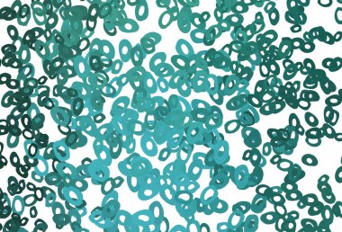 Açık yeşil, daire şekilli sarı vektör düzeni. Parlak renkli soyut çemberlerin olduğu bir resim. Suyun deseni, yağmur damlaları.