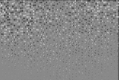 Açık Gümüş, parlak kar taneleriyle gri vektör düzeni. Buz kristalleri ile modern geometrik soyut çizim. Şablon yeni yıl arkaplanı olarak kullanılabilir.