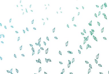 Açık mavi, yeşil vektör elle boyanmış arka plan. Yapraklı basit bir illüstrasyon. Marka kitabı için desen.