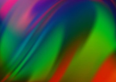 Koyu Çokrenkli, eğri çizgileri olan Gökkuşağı vektör arkaplanı.