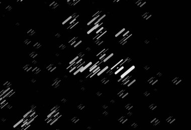 Koyu gümüş, dar çizgileri olan gri vektör deseni. Sopalı modern geometrik soyut çizim. Reklamınız, posteriniz, afişiniz için en iyi tasarım.