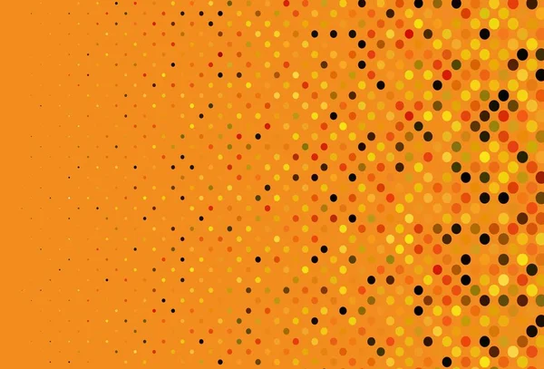 Amarillo Oscuro Fondo Vectorial Naranja Con Puntos Ilustración Abstracta Brillante — Vector de stock