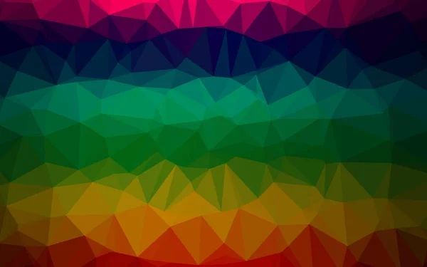 Dark Multicolor Rainbow Vector Wazige Driehoek Textuur — Stockvector