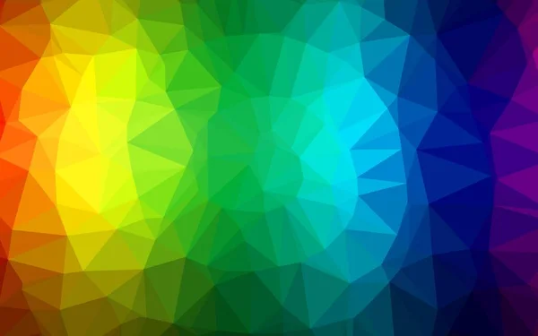 Maquette Polygonale Abstraite Multicolore Sombre Vecteur Arc Ciel — Image vectorielle