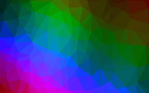 Mörk Flerfärgad Regnbågsvektor Lysande Triangulärt Mönster — Stock vektor