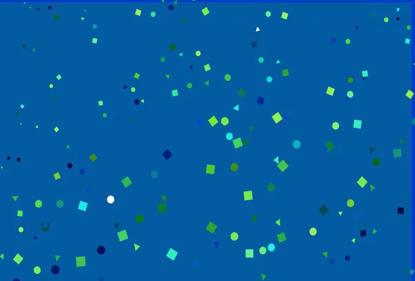 Світло Блакитний Жовтий Векторний Шаблон Кристалами Колами Квадратами Декоративний Дизайн — стоковий вектор