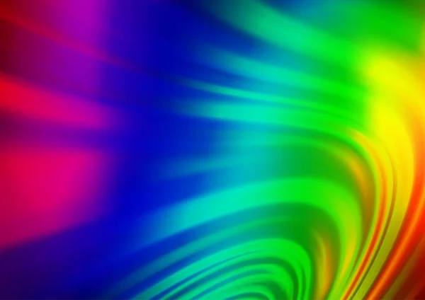Licht Multicolor Rainbow Vector Achtergrond Met Gebogen Lijnen — Stockvector