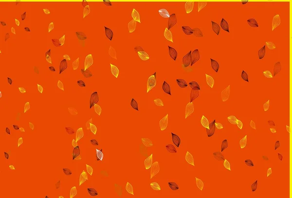 浅黄色 橙色矢量手绘背景 色彩斑斓的图画 用树叶做成的涂鸦风格 为你的网站设计涂鸦 — 图库矢量图片