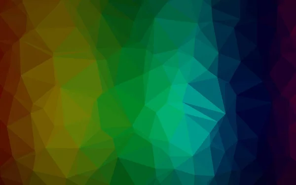 Sötét Multicolor Szivárvány Vektor Ragyogó Háromszög Alakú Sablon — Stock Vector