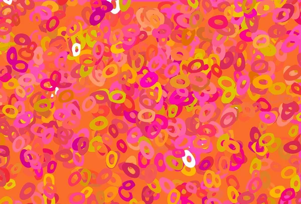 Светло Розовый Желтый Векторный Фон Пузырями Размытые Пузыри Абстрактном Фоне — стоковый вектор